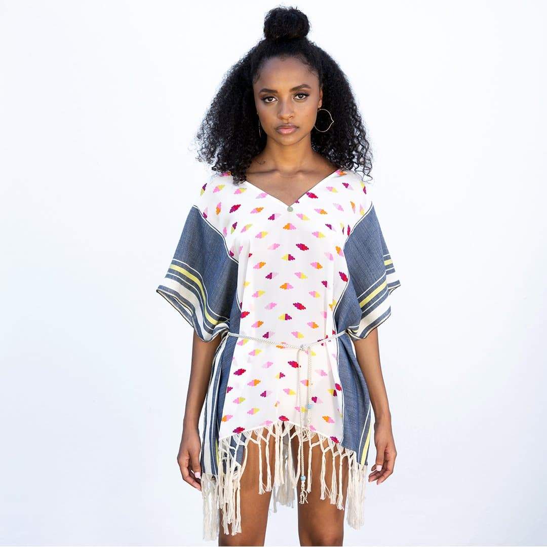 Anasa Resort Wear Nuru Silk Tunic Caftan