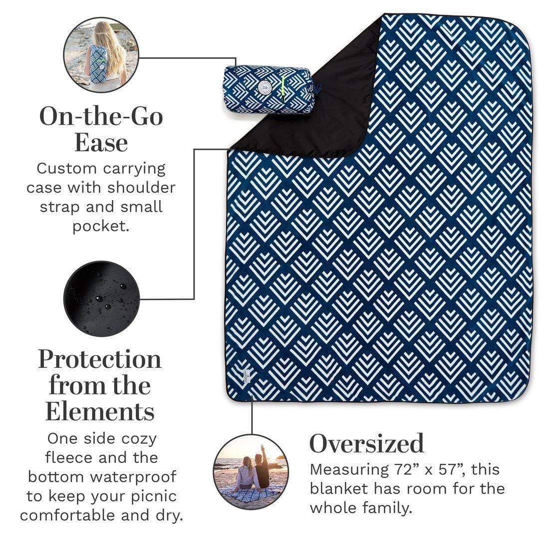 Picnic & Outdoor Blanket - Newport Blue Arrow