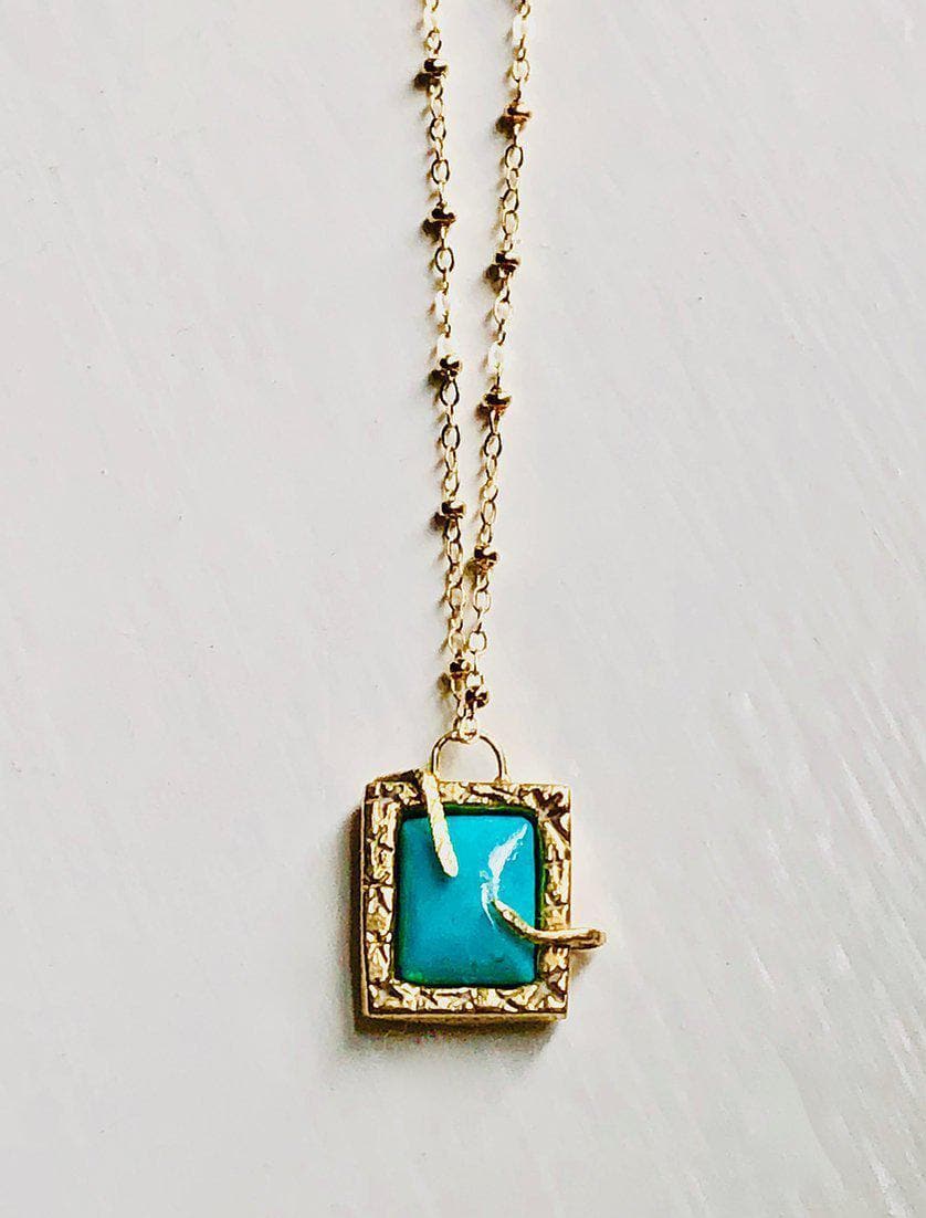 Steff Silver, Black Enamel & Diamond Love Lock Pendant Necklace