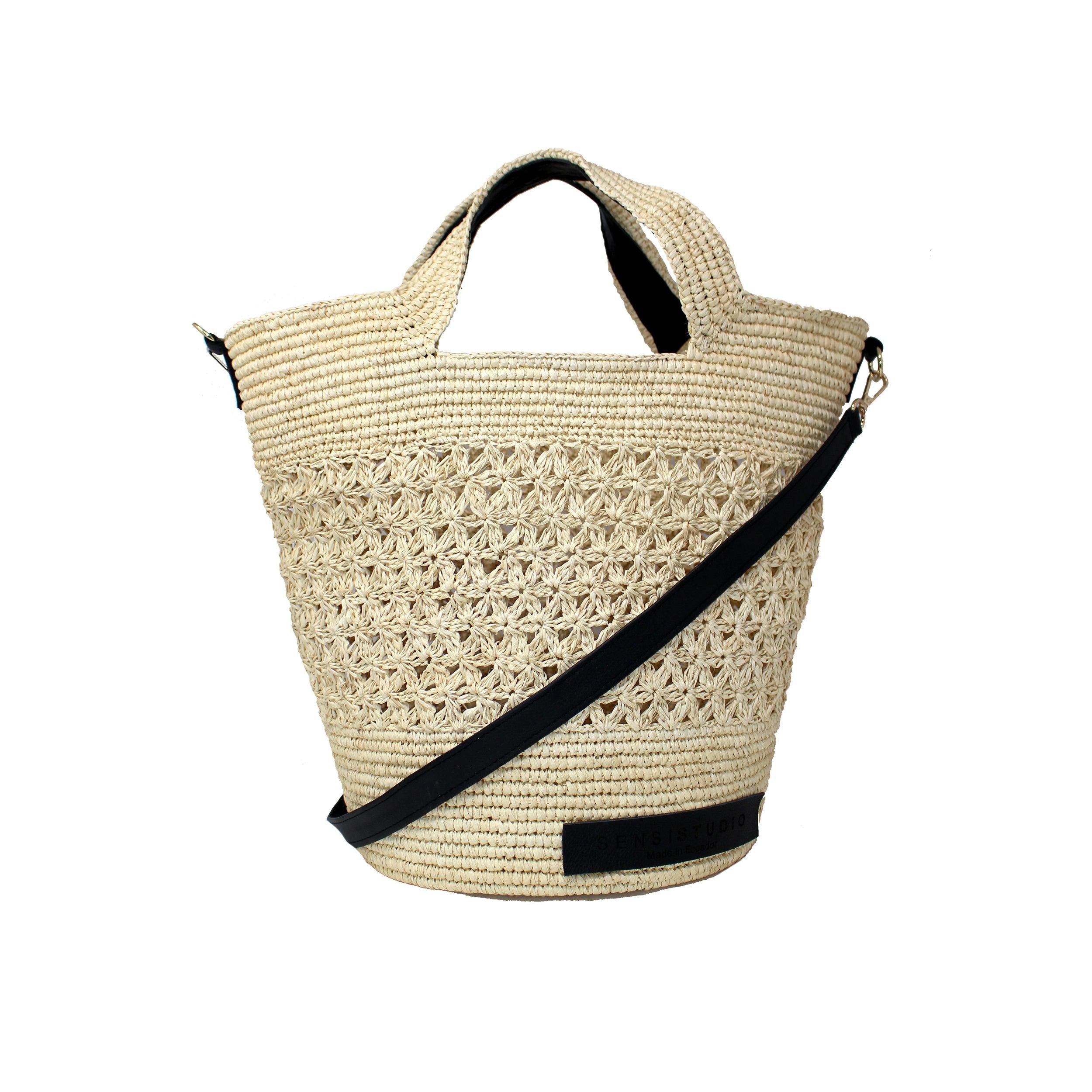 Tall Bag with Leather Strap