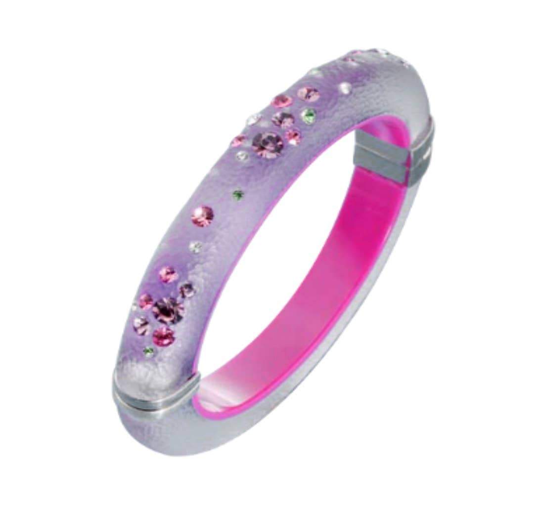 Thin Hinge Bangle with Swarovski Crystals