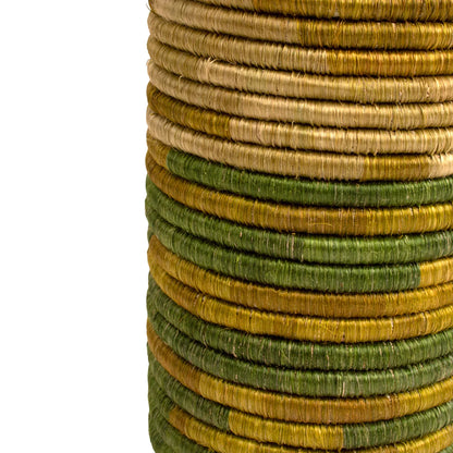 Restorative Greens Vessel - Woven Cylindrical Vase - 8&quot; Green - Lucette Collection