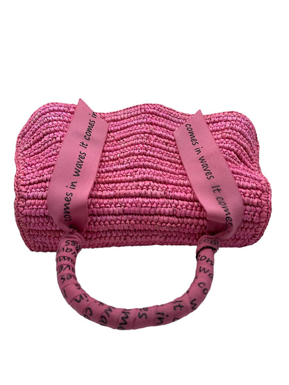 It Comes in Waves Handbag - Pink Melange Straw - Lucette Collection