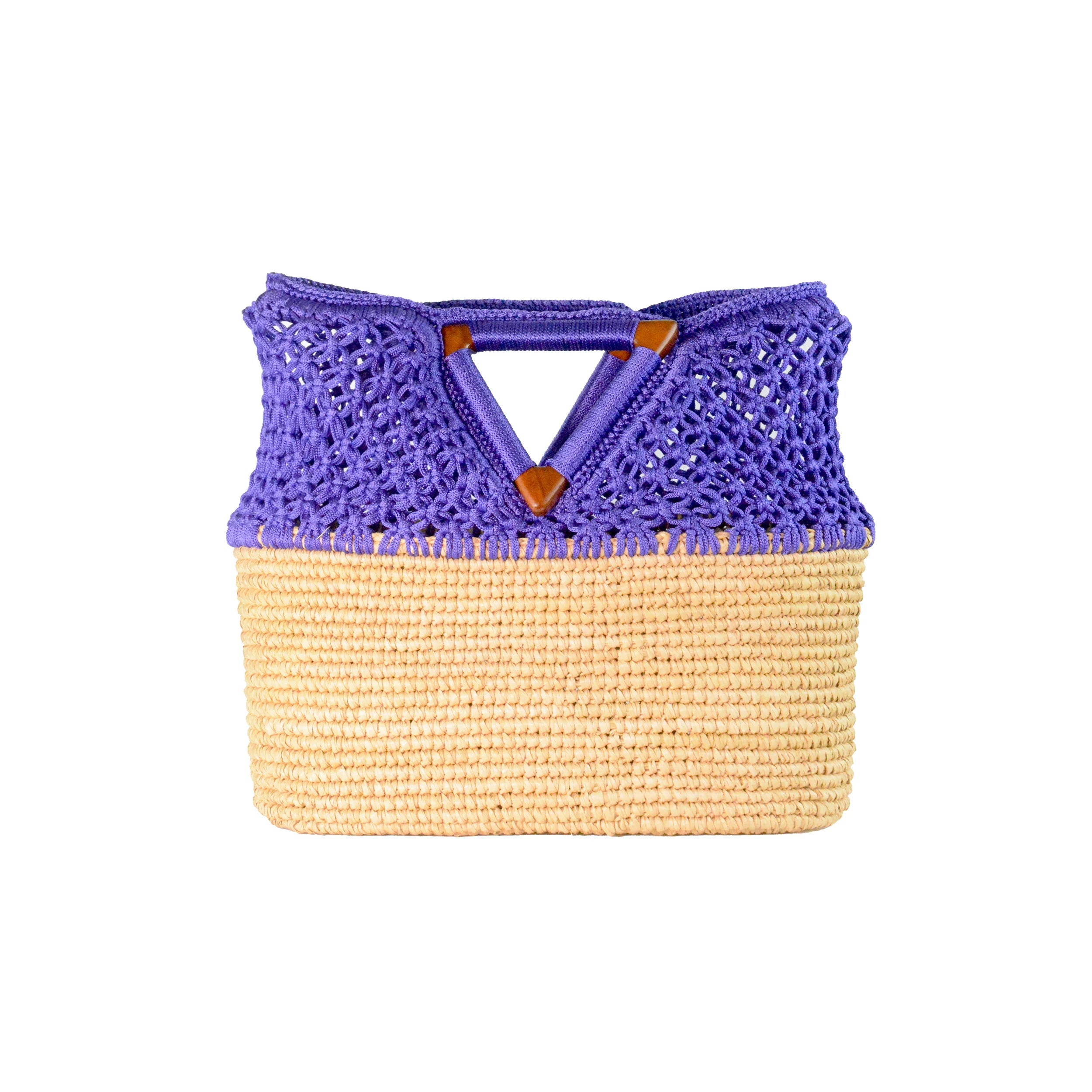 Netted Beach Basket in Purple - Lucette Collection