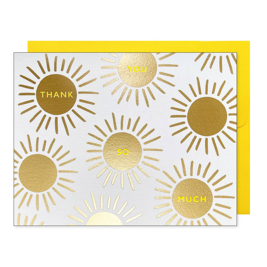 Gold Sunbrst Thank You Cards (boxed set of 8) - Lucette Collection