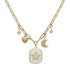White Enamel Celestial Charm Necklace - Lucette Collection