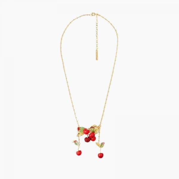Cherries and Leaves Statement Necklace