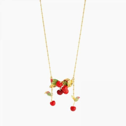 Cherries and Leaves Statement Necklace