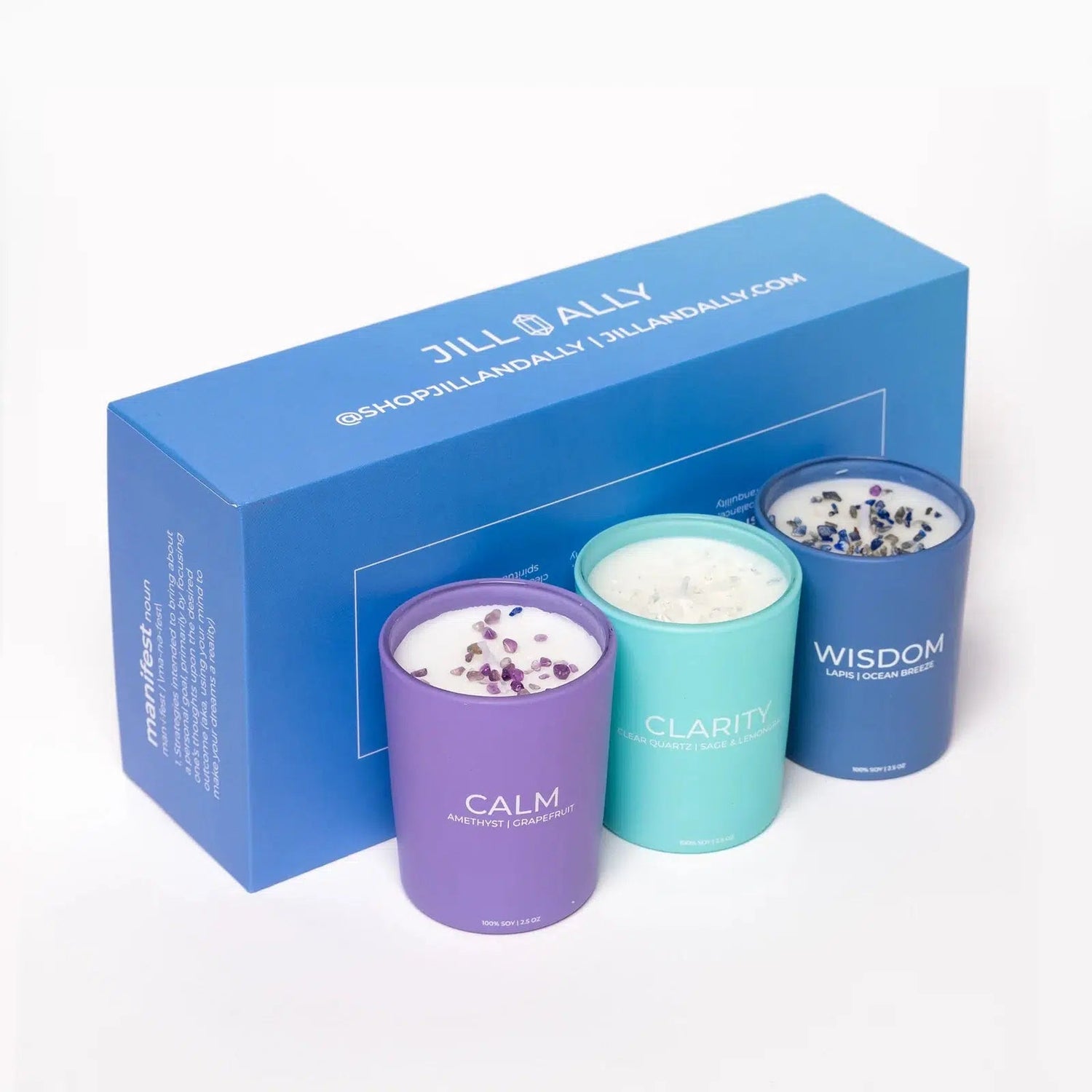 &quot;Chill Vibes&quot; Crystal Candle Votive Trio
