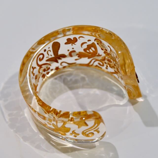 Clear and Gold Butterfly Cuff