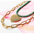 Emerald + Pave Heart Necklace
