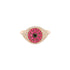 Evil Eye Protector Ring - Ruby/Yellow Gold/Size 6.5