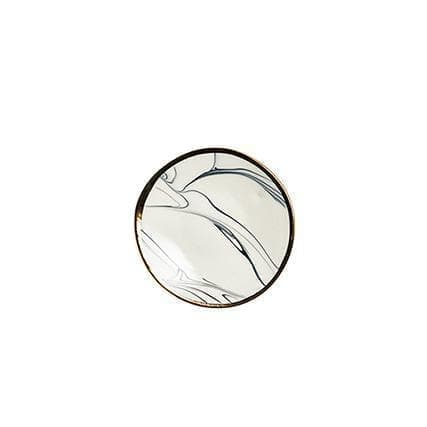 Jewelry Dish in Cream with Black Marbling