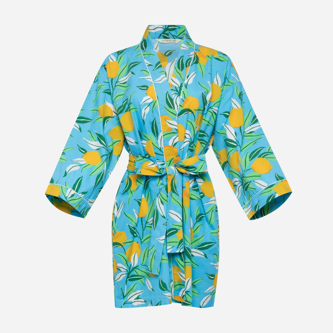 Lemon Zest Short Robe - Turquoise