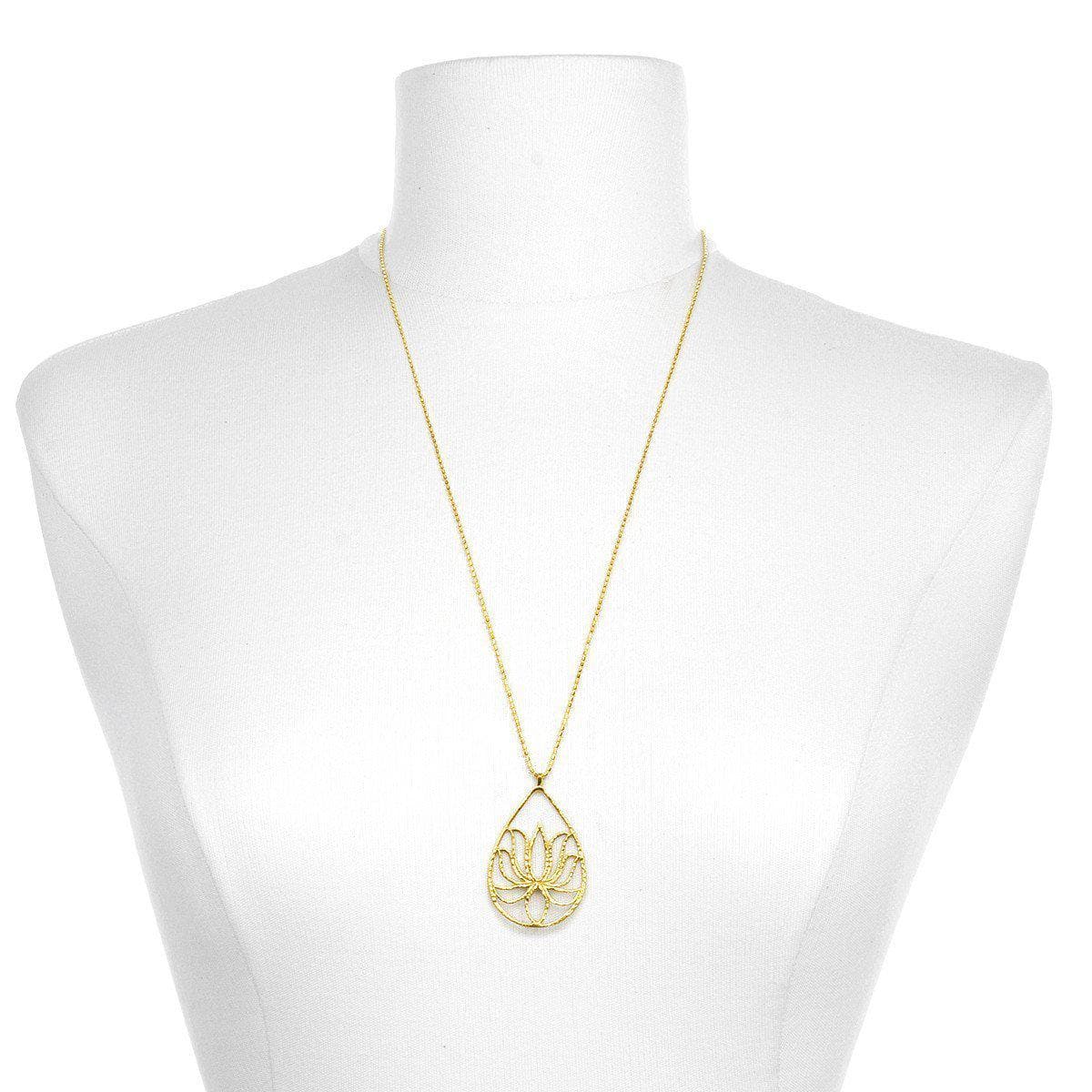 Lotus Teardrop Necklace