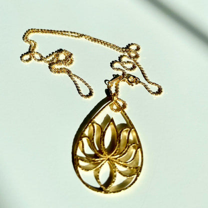 Lotus Teardrop Necklace