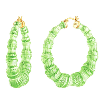 Lucite &quot;Bamboo-Style&quot; Earrings