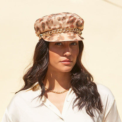 Marina Hat in Beige Leopard - Eugenia Kim