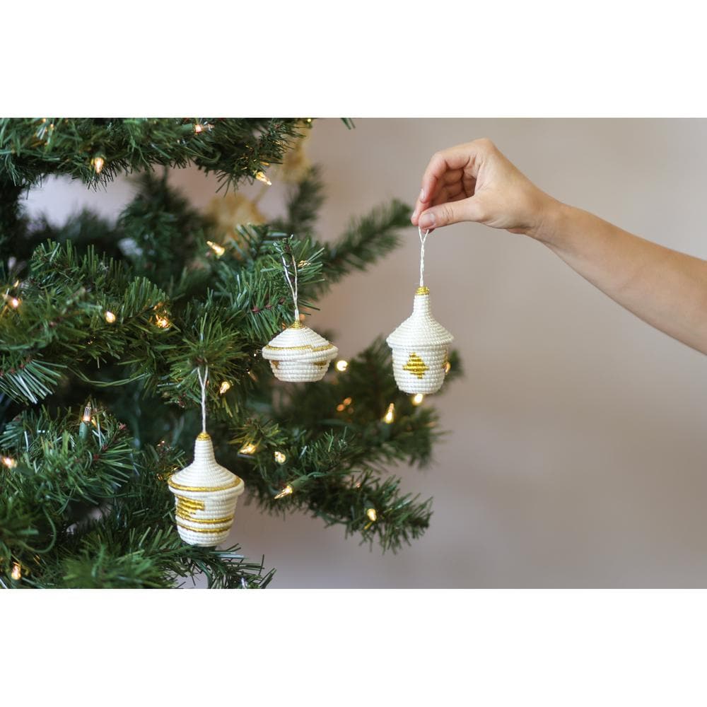 Metallic Gold Fete Ornaments - Set of 3