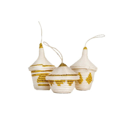 Metallic Gold Fete Ornaments - Set of 3