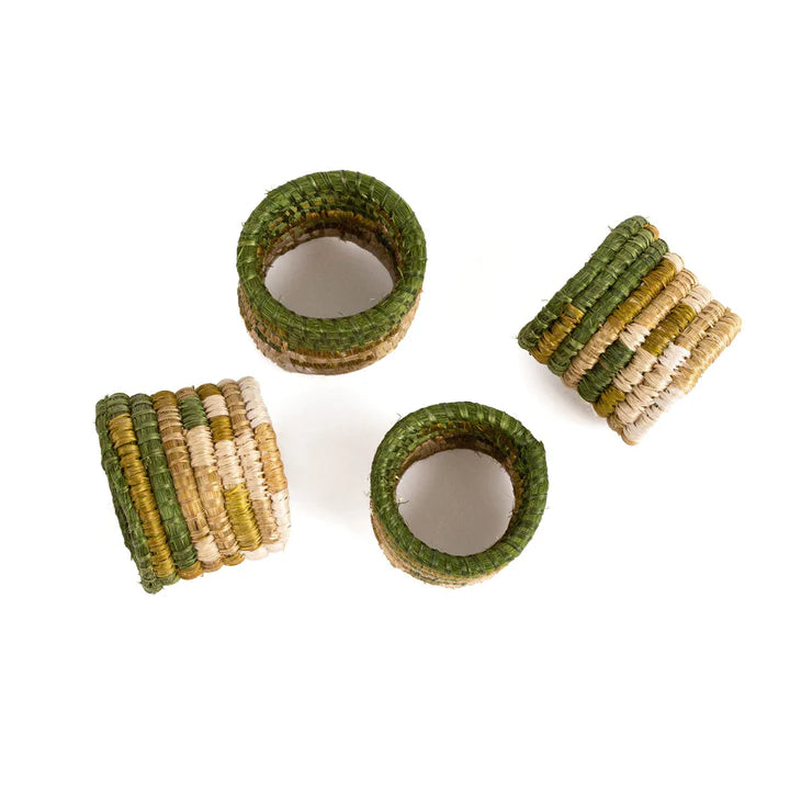 Resortative Greens Napkin Rings - Set of 4 - Lucette Collection