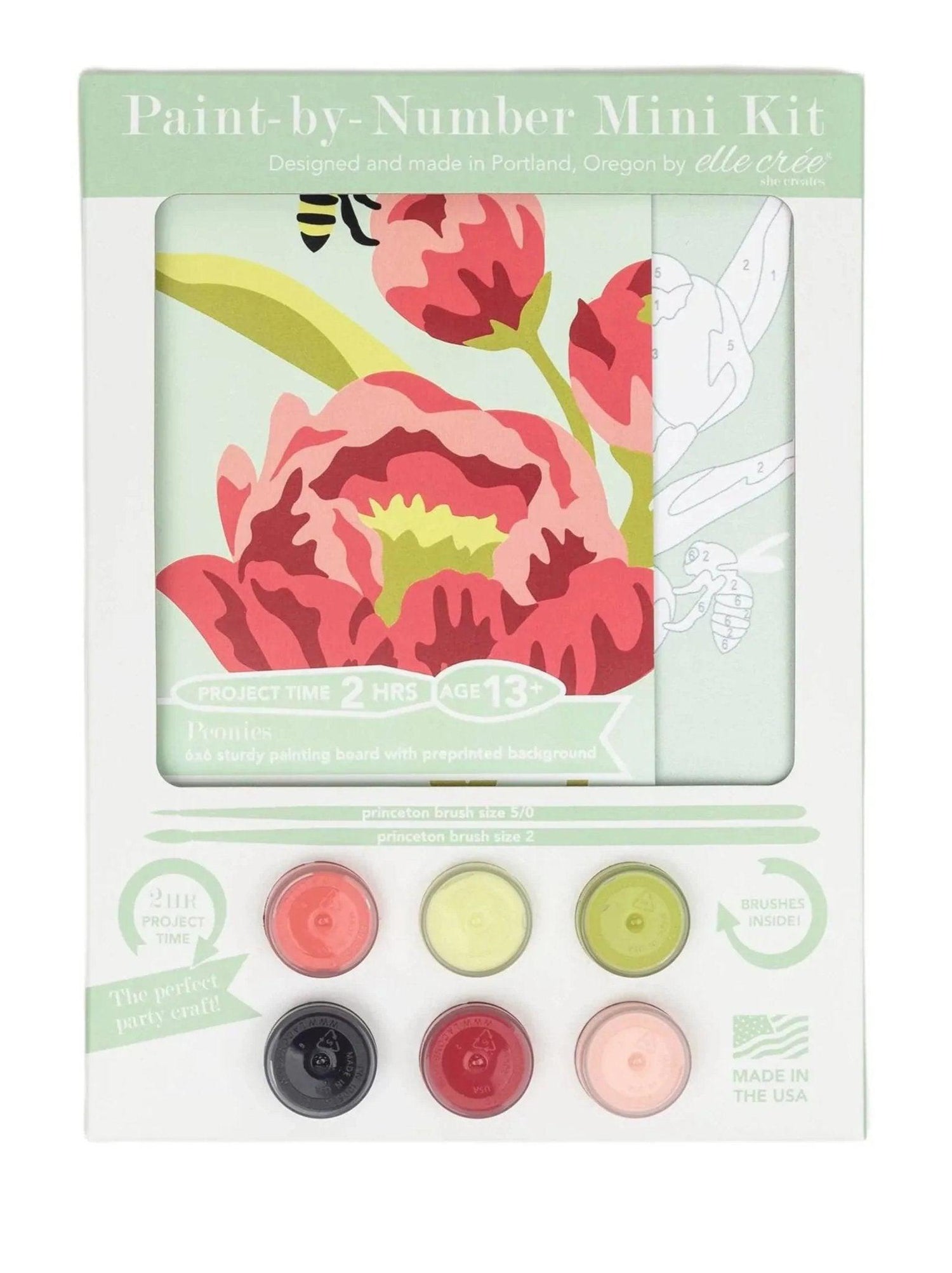 Peonies MINI Paint-by-Number Kit