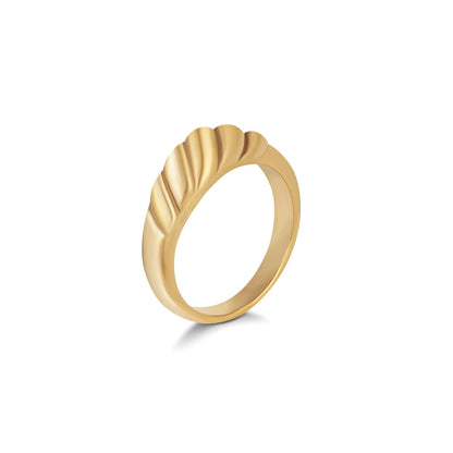 Raven Twisted Croissant Ring