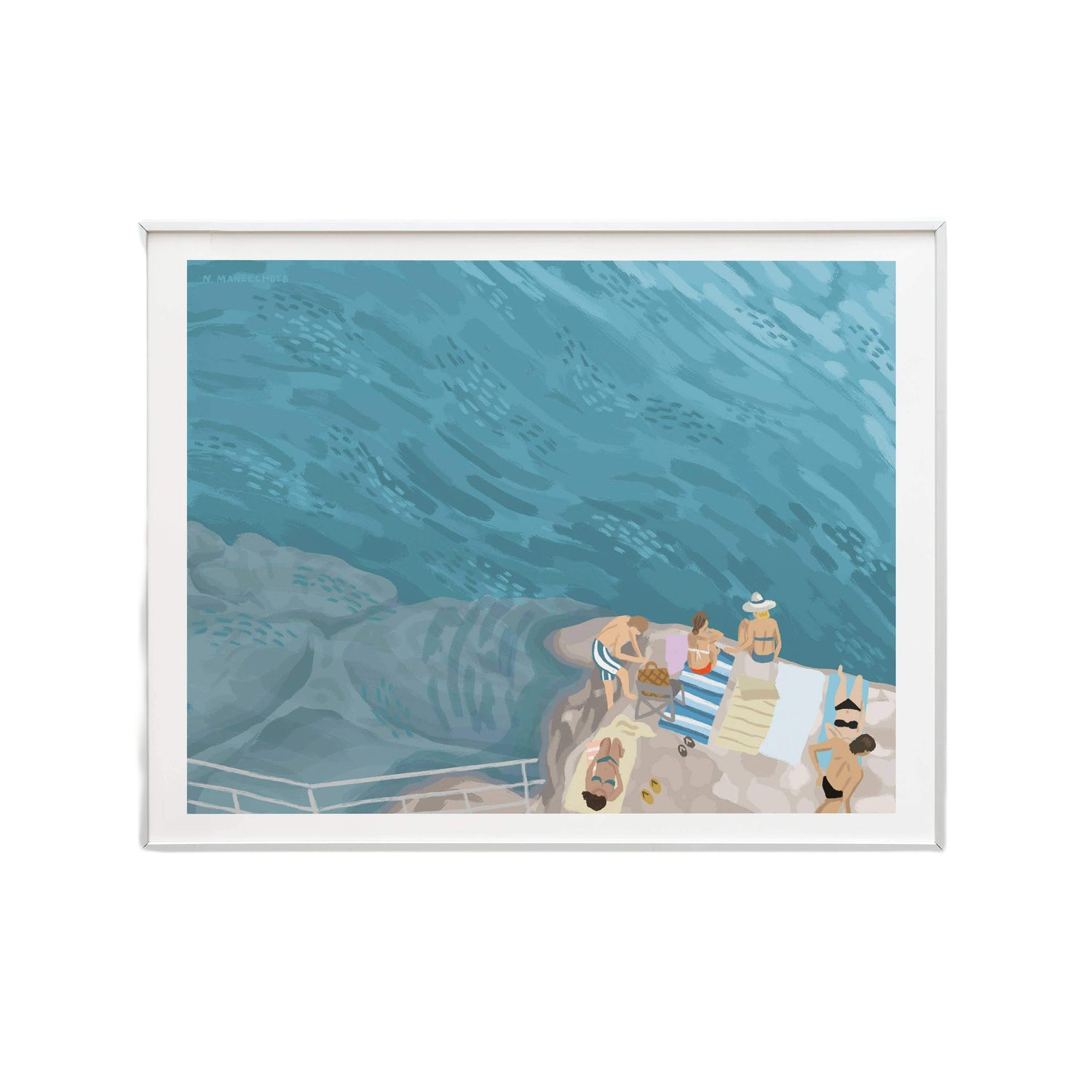 Summer in Paraggi Beach Art Print
