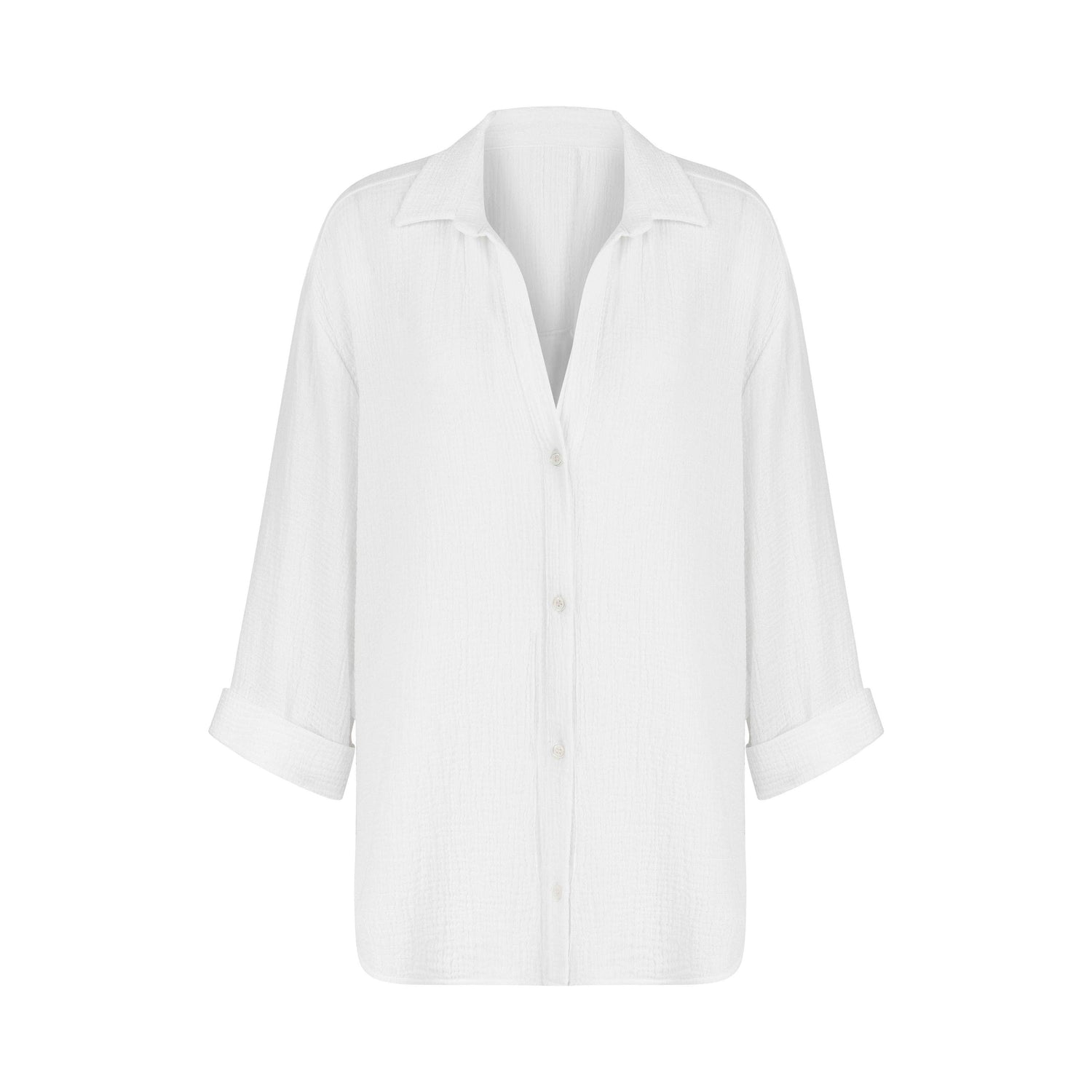 The Handloom Echo Maxi Shirt | White