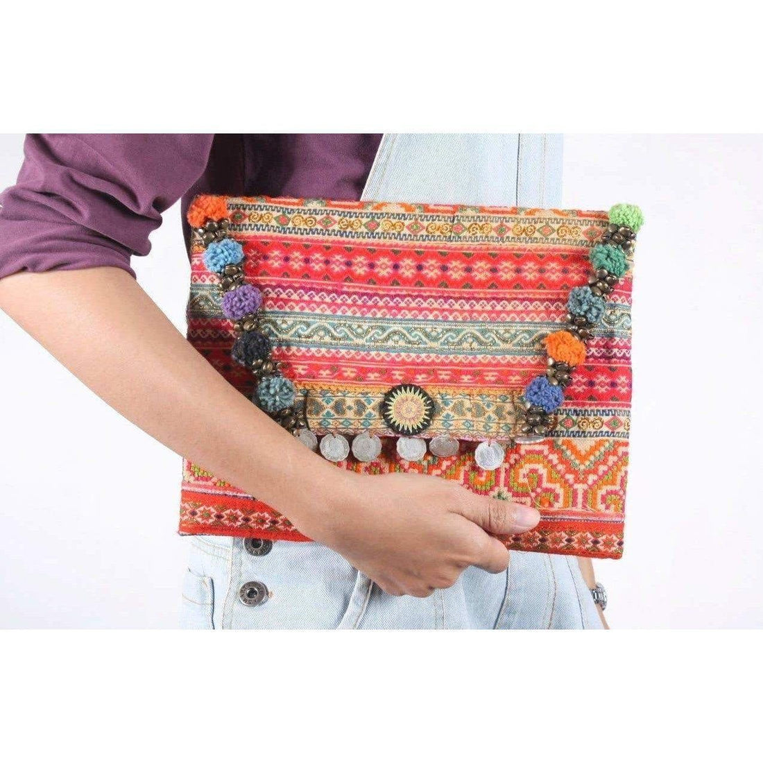 Wealth Vintage Hmong Fabric Clutch - Thailand